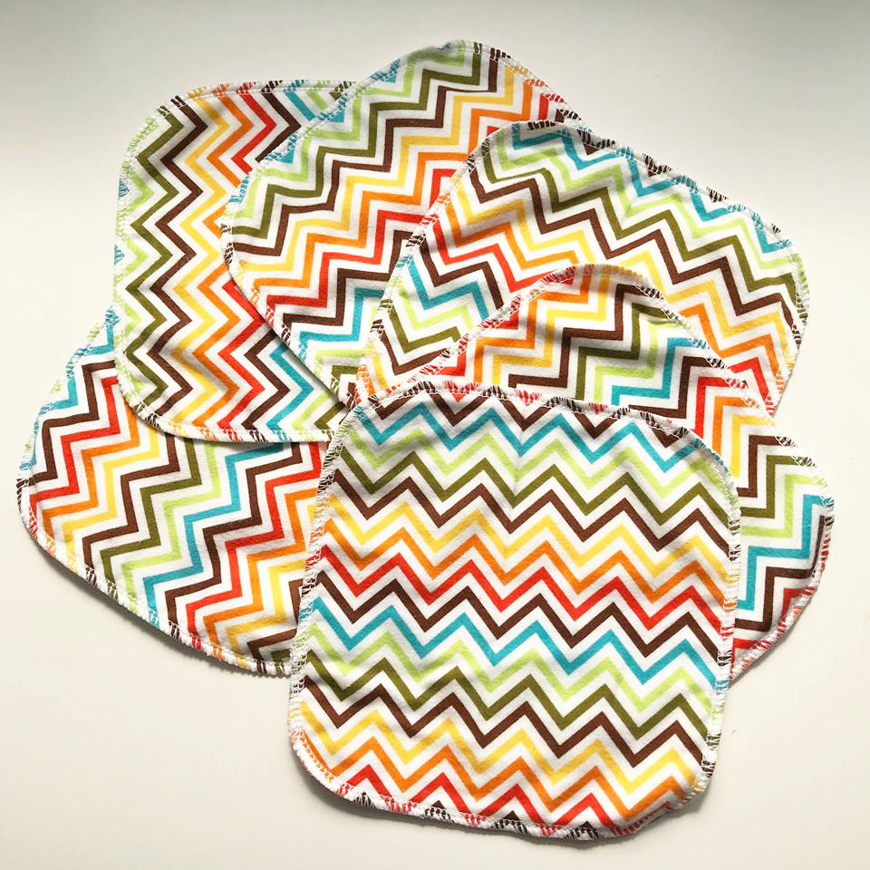 Chevron Rainbow Flannel Half Dozen Wipes Set Chevron Rainbow Flannel Half Dozen Wipes Set