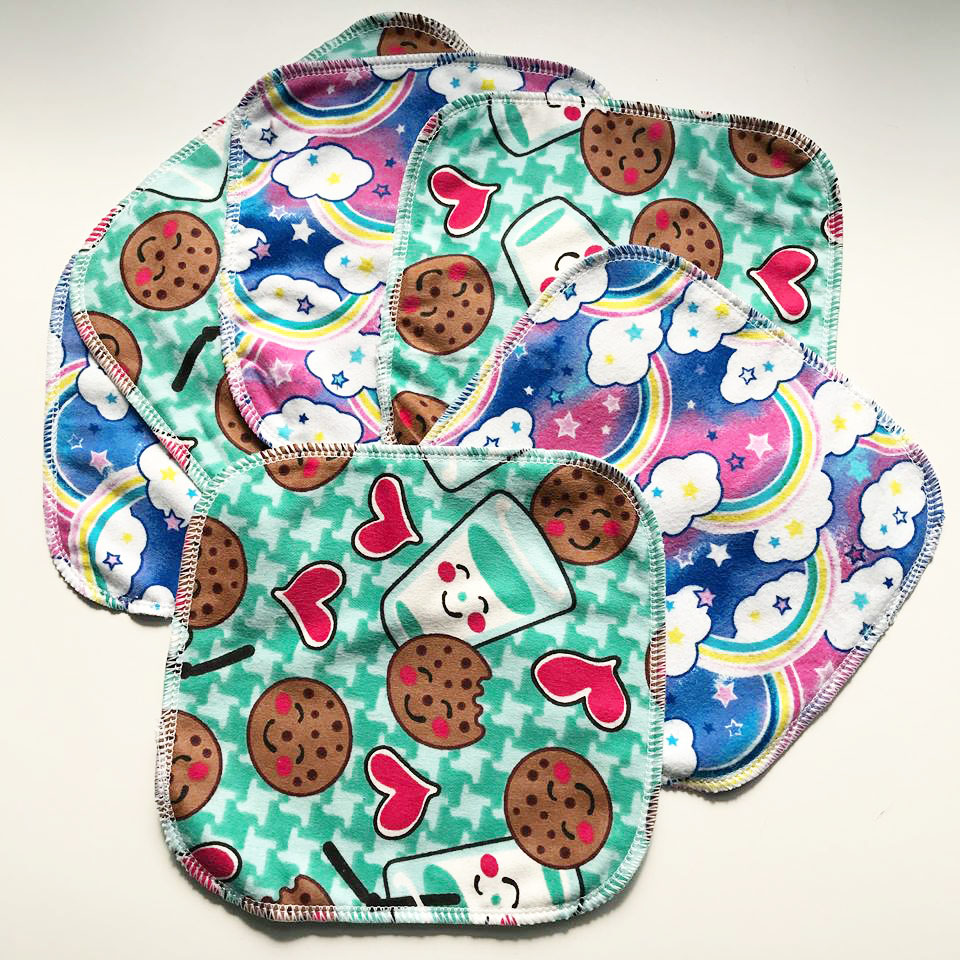Cookies and Rainbows Flannel Half Dozen Wipes Set Cookies and Rainbows Flannel Half Dozen Wipes Set